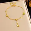 Moda transfronteiriça estilo simples franja pendente aço inoxidável diamante amor borboleta flor acessórios tornozeleira banhada a ouro