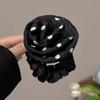 Estilo Fragante Moda Pinza para el Cabello Camelia Plisada Flor Negra Pinza Tiburón Accesorios para el Cabello de Alta Gama Juego de Cabello Combinable