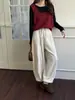 Oculta las caderas y estiliza~ Pantalones jogger casuales rectos de pierna cónica para mujer coreana de otoño, de cintura alta y corte holgado