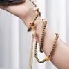 Nuevo Estilo Chino Larga Cadena Colgante para Teléfono Móvil Pulsera de Múltiples Círculos Sándalo Verde con Bodhi Tostado al Carbón Colgante de Teléfono Móvil Loto de Mano