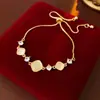 Pulseira Ajustável Flor Rombo Zircônia Vazada Leve Luxo High-End Pulseira Fashion Versátil Simples