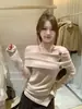 AS OFFICIAL blusa de otoño para mujer, moderna, con cintura fruncida, adelgazante, diseño de doble botón, de un solo hombro, manga larga 28983