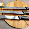Cuchillo para pan de acero inoxidable con mango de plástico, cuchillo dentado para baguette, tostadas y pastel, hecho a medida para exportación transfronteriza