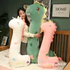 Almohada Larga de Dinosaurio Unicornio Linda para Niñas para Dormir en la Cama con las Piernas Dobladas Juguete de Peluche Muñeca de Tela Desmontable y Lavable