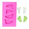 4 Molde de Silicona para Pie de Bebé Mini Pie Tridimensional Plegado Azúcar Chocolate Pastel Molde Decorativo