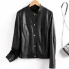 Jaqueta de couro feminina Haining 2026 primavera e outono nova moda estilo coreano curta solta gola alta jaqueta de couro feminina biker