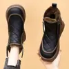Nuevas Botas de Nieve de Felpa con Cremallera Lateral Estilo Chino para Mujer 2026 Nuevas Botas Cortas de Suela Plana de Invierno Zapatos de Algodón Gruesos Antideslizantes para Dama