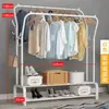 Perchero plegable simple de pie para uso doméstico, dormitorio, balcón y para colgar ropa