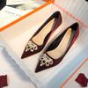61502-119A Zapatos de Tacón Alto Franceses para Mujer de Aguja Diseño de Otoño Nicho Elegantes de Celebridad Vestido de Novia Zapatos de Novia