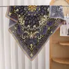 Venta Caliente Transfronteriza Moda Retro para Mujer Delgado Imitación Seda Algodón Estampado Bufanda Cuadrada de 110 Turbante Malayo