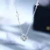 Colar de trevo de quatro folhas em prata pura S999 estilo coreano com zircônia cúbica, uma corrente de clavícula fresca, moderna, requintada e luxuosa para mulheres, disponível para dropshipping