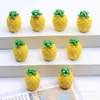 Piña de Fruta de Resina Estéreo Brillante Pintada Simulada Accesorios Pegamento de Crema Adornos para Coche DIY Imanes Decorativos para Refrigerador