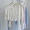 Cárdigan de punto de seda de hielo color rosa suave estilo francés de verano, protector solar, ligero, chaqueta exterior tipo chal estilo chino nuevo