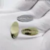 Pingente de Beleza DIY Elegante Oval Frasco de Perfume Decorado com Etiqueta Bicolor Dourada e Prateada