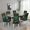 Fundas de silla navideñas para uso doméstico de fabricante transfronterizo, fundas de silla de comedor a prueba de polvo con estampados europeos y americanos, decoración de ambiente festivo Fundas de silla navideñas