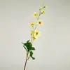 Flor de trompeta artificial de tallo largo, flor de seda para paisajismo, decoración de bodas, arreglos decorativos, flor de nicho, accesorio de fotografía, flor de trompeta con hojas