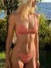 Bikini Transfronterizo Europeo y Americano Nuevo Estilo Estampado Sin Tirantes Con Cordones Bikini Sexy de Dos Piezas para Mujeres Venta al por Mayor