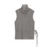 Chaleco de punto fino sin mangas con cuello alto tipo Wanwei para mujer, estilo nuevo de primavera 2025, lana, encaje, cuello alto P2746