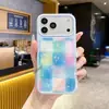 Funda protectora creativa de color block para iPhone 17 de silicona líquida, la más vendida en Shopee, funda de teléfono con forro de felpa para 18pro