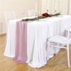 Camino de mesa de gasa en verde salvia perla para decoración de mesa de banquete de bodas, disponible en ocho colores, directo del fabricante, venta al por mayor
