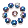 Suministro directo de fábrica cristal galvanizado 14MM nido de pájaro orificio de presión medio cuentas de vidrio accesorios para joyería DIY cuentas sueltas girasol