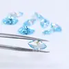 Anillo de Cara de Piedra Suelta con Forma de Hoja y Base Puntiaguda, Zirconia Azul Marino/Azul Marino Claro, Forma de Marqués, Incrustado con Cera, Resistente a Altas Temperaturas, Venta al por Mayor de Fabricante