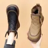 Botas de nieve modernas y elegantes para mujer, nueva colección invierno 2026, con forro de felpa añadido y diseño engrosado, adecuadas para climas fríos, antideslizantes, cálidas y botas de algodón de caña corta