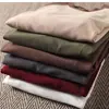 Camiseta térmica de bloques de color para hombre con forro polar de doble cara, camiseta de manga larga, ropa interior térmica elástica de moda para invierno