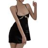 Camisón de encaje con tirantes para mujer, ropa interior sexy, tentación, uniforme corto dividido.