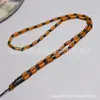 Lanyard de línea de jade hecho a mano al por mayor de fábrica con cuentas completas para hombres y mujeres, collar con cordón colgante, cuerda dorada de jade