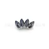 Pendientes de Titanio F136 Piedra Natural Ágata Marqués Clavos para Hélice de Oreja Rosca Aleación de Titanio G23 Joyería para Piercing Clavos para Cabeza Labio