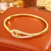 Pulsera Chapada en Oro de 18 Quilates de Oro Real No Descolorante para Mujer, Pulsera de Hielo Triturado de Moda Europea y Americana de Gama Alta con Incrustaciones Completas de Circonia