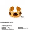 Anillo Taina de Acero Inoxidable Europeo y Americano Lujo Accesible Gama Alta Incrustaciones de Piedra Natural Colorida Anillo de Acero de Titanio Joyería de Nicho Femenina