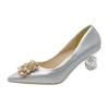 Zapatos de tacón alto para mujer 2023 Primavera y Otoño nuevo nicho dama de honor tacón de aguja puntiagudos zapatos de una capa gran cantidad Congyou