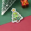 Broche navideño transfronterizo, broche navideño acrílico, insignia de pin de muñeco de nieve y reno de dibujos animados, colgante para mochila, accesorio
