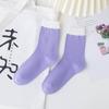 Calcetines de rayas verticales color caramelo blanco leche para mujer, delgados de primavera y verano, estilo japonés fresco, color sólido simple, combinación de colores, calcetines de media caña que combinan con todo
