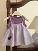 Verano Nuevo Estilo Camisola para Niñas Estilo Coreano Capa Superior sin Mangas Camisa de Muñeca Conjunto de Pantalones Casuales Elegantes para Niños Ropa para Niños