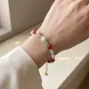 Pulsera de Perlas de Agua Dulce y Piedra Shoushan de Color Contrastante Estilo Chino Hecha a Mano Ágata Roja Artística Retro Nueva Pulsera de Perlas China para Mujer