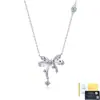 Collar de Plata de Ley S925 con Moissanita y Lazo, Diseño de Nicho de Lujo Ligero, Cadena para Clavícula para Mujer, Venta al por Mayor de Fábrica, Exquisito y de Gama Alta