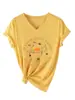 En una Carretera Oscura y Desierta Amazon Wish Sitio Independiente Moda Casual Camiseta de Manga Corta con Cuello en V para Mujer