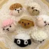 Llavero de lana hecho a mano con ganchillo, oso cachorro creativo, adornos para bolso, accesorios de ganchillo, colgante pequeño de punto DIY