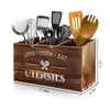 Caja de Almacenamiento de Vajilla de Cocina Transfronteriza de Punto Caja con Compartimentos de Madera para Cuchillos y Tenedores Montada en Pared Caja de Almacenamiento de Utensilios de Cocina de Madera Maciza