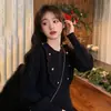 Novo modelo: Vestido preto básico estilo Hepburn, suéter de comprimento médio, vestido de tricô, adequado para usar em camadas sob um casaco, para mulheres no outono e inverno