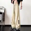 Pantalones cargo de senderismo para hombre resistentes al agua, pantalones largos casuales funcionales de otoño estilo americano con cremallera, pantalones cargo de pierna ancha para deportes al aire libre