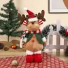Juguetes de peluche de Papá Noel, muñeco de nieve y renos navideños, bufandas de punto a cuadros, adornos decorativos para escaparates y mesas, decoraciones festivas