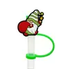 Protector de pajita de silicona de dibujos animados compatible con botellas de agua Stanley, tapa de pajita a prueba de polvo y manchas, decoración de regalo de Navidad