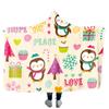 Manta con Capucha de Franela Personalizada, Manto Chal con Estampado Navideño para Adultos, Manta Gruesa Perezosa de Halloween