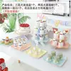 Decoración de Cumpleaños Adornos para Mesa de Postres Exhibidor de Boda Estante de Exhibición Desechable de Tres Niveles Soporte para Pasteles Rejilla para Pasteles