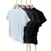 Camiseta Slim Fit! Super Emagrecedora e Fácil de Vestir, Camiseta com Cintura Franzida, Confortável e Elástica, Nova para o Verão H031015