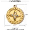 Colgante de acero de titanio con forma de ojo geométrico europeo y americano, colgante de acero inoxidable con forma de luna de amor para mujer, colgante de collar con forma de palma de elefante